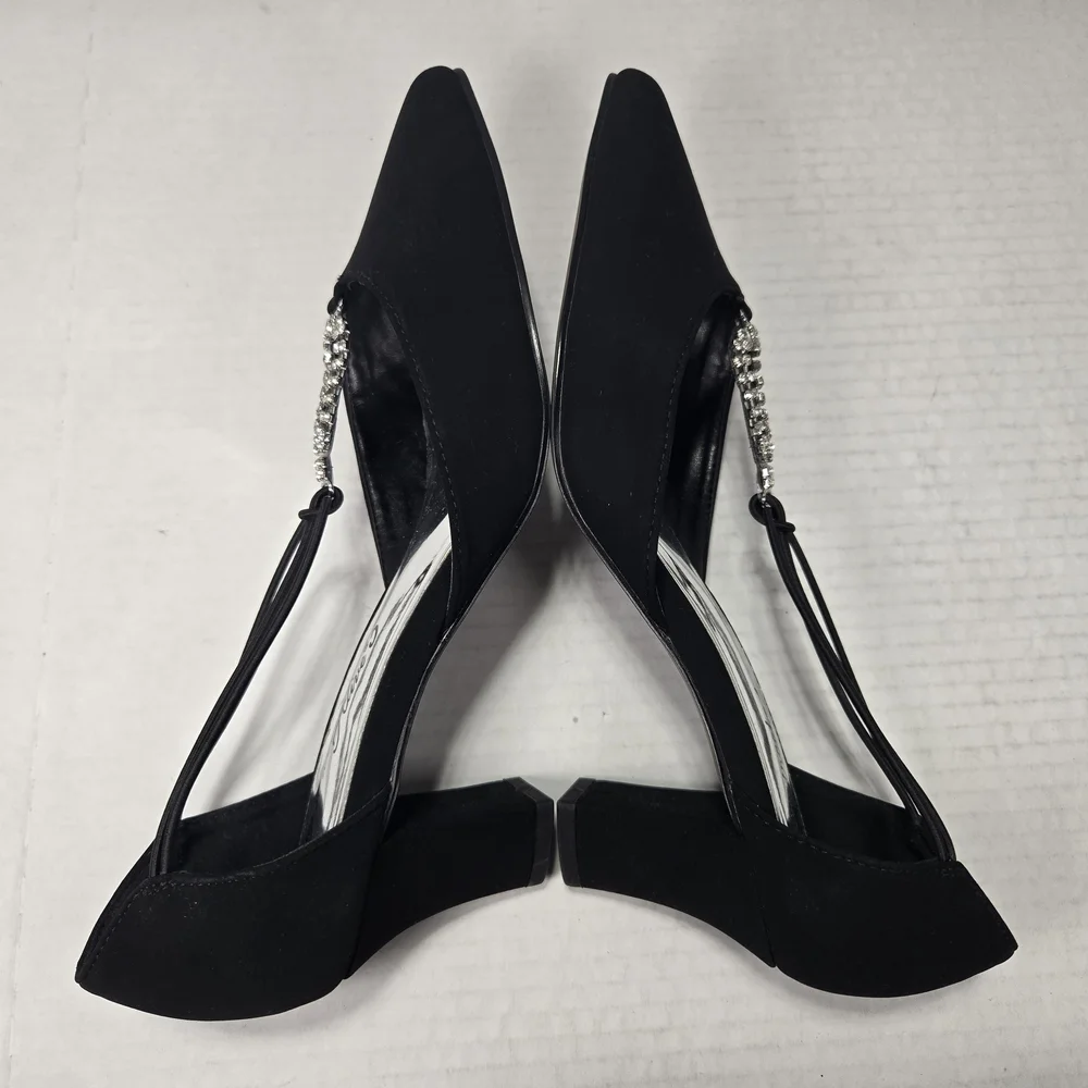 Easy Street Alive 5 Moonlight Heels Rhinestone Accents Women's Size 7 Extra Wide